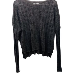 Zara Knit Sweater Dark Grey High Low sz M
